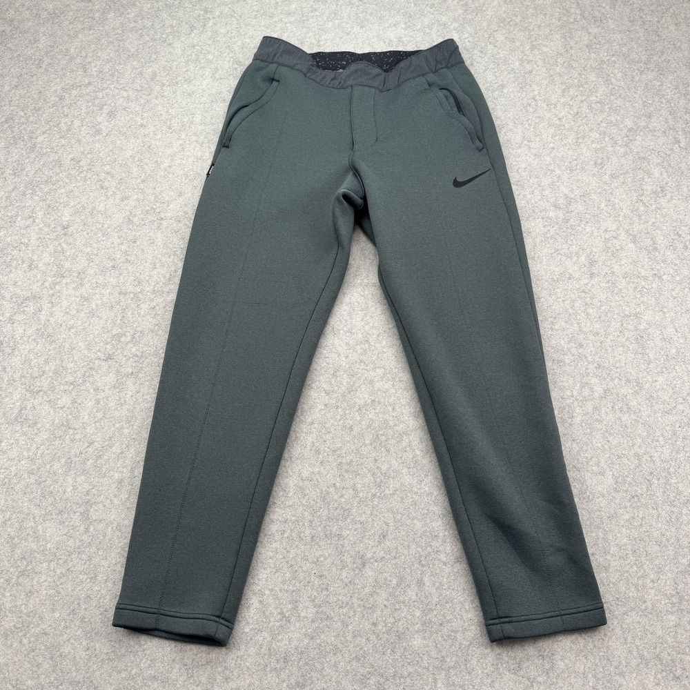 Nike Shield Pants Mens Medium (28x26) Green Track Joggers Water Resistant Wind
